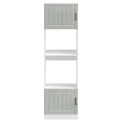 Oven Cabinets 2 pcs Lucca Concrete Grey Engineered Wood