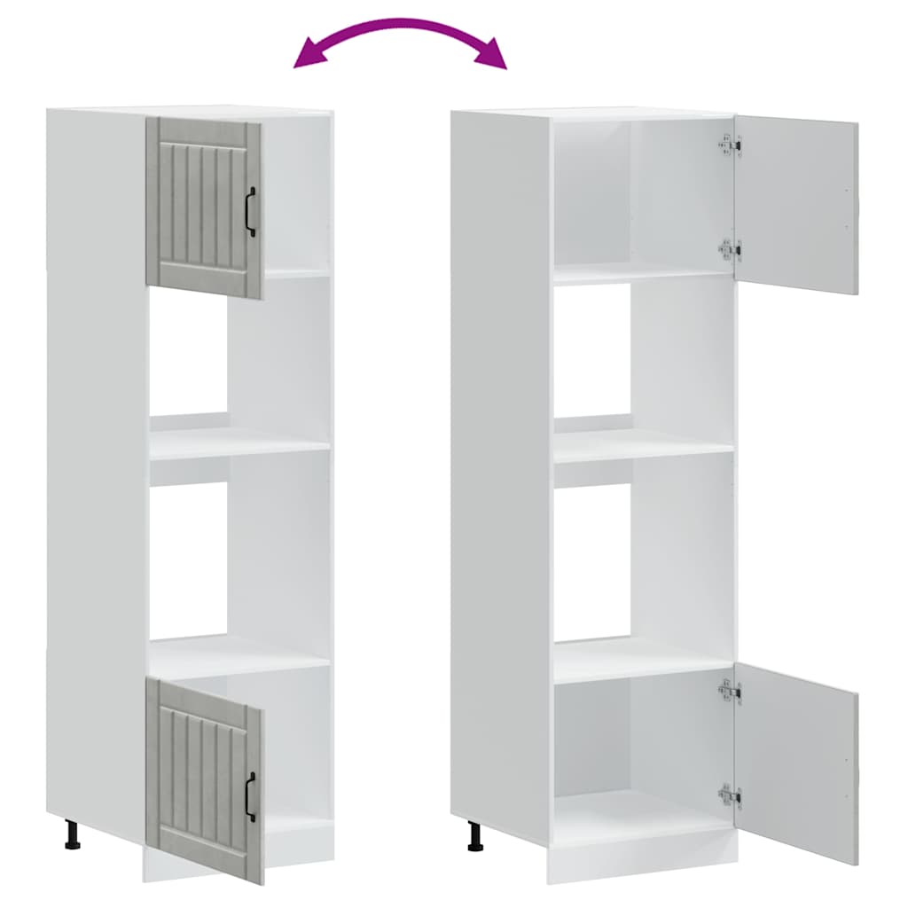 Oven Cabinets 2 pcs Lucca Concrete Grey Engineered Wood