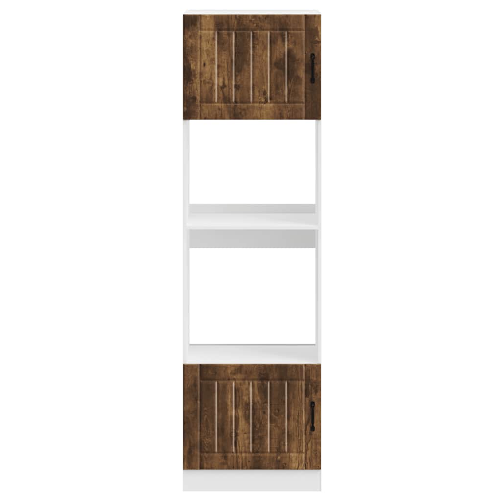 Oven Cabinets 2 pcs Lucca Smoked Oak Engineered Wood