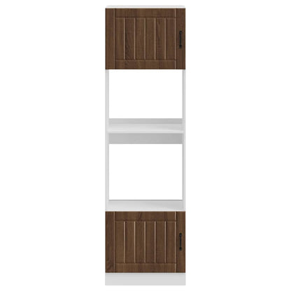 Oven Cabinets 2 pcs Lucca Brown Oak Engineered Wood
