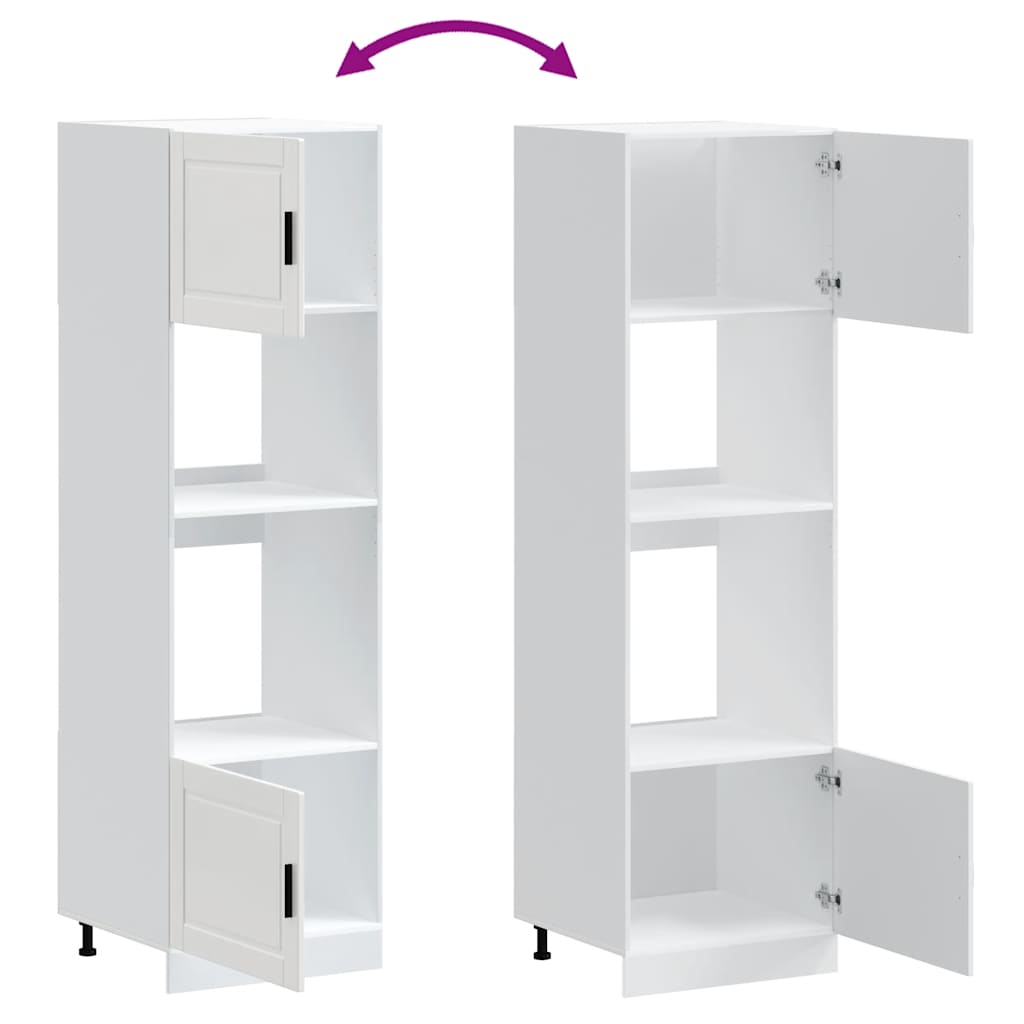 Oven Cabinets 2 pcs Porto White Engineered Wood