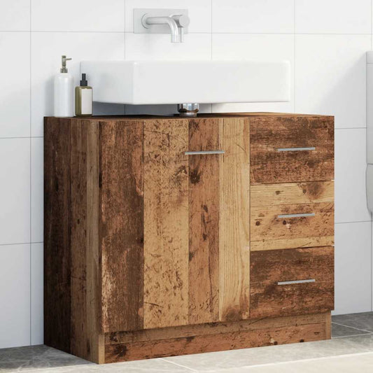 Sink Cabinet Old Wood 63x30x54 cm Engineered Wood