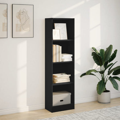 Bookcase Black 40x24x143 cm Engineered Wood