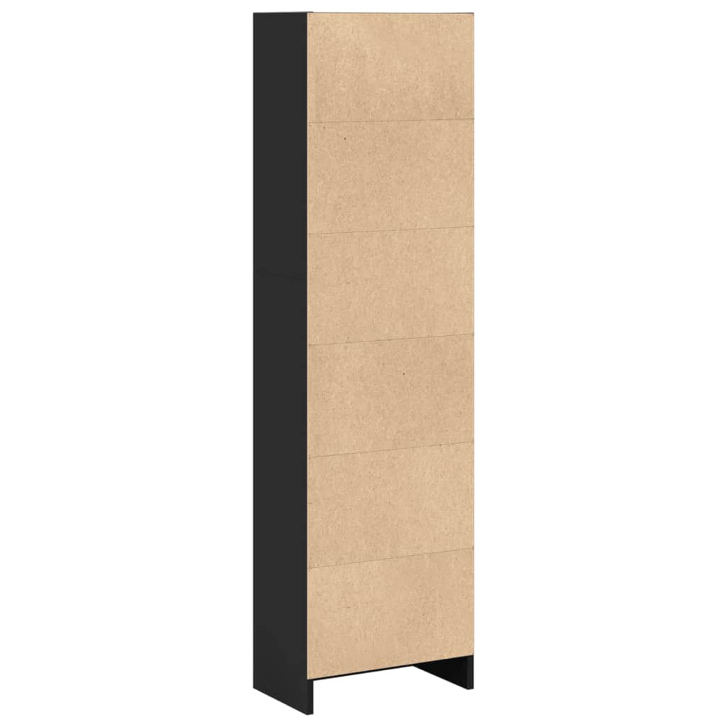 Bookcase Black 40x24x143 cm Engineered Wood