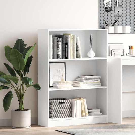 Bookcase White 80x24x109 cm Engineered Wood