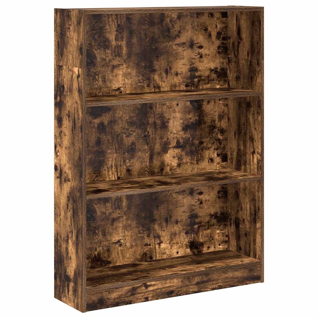 Bookcase Smoked Oak 80x24x109 cm Engineered Wood