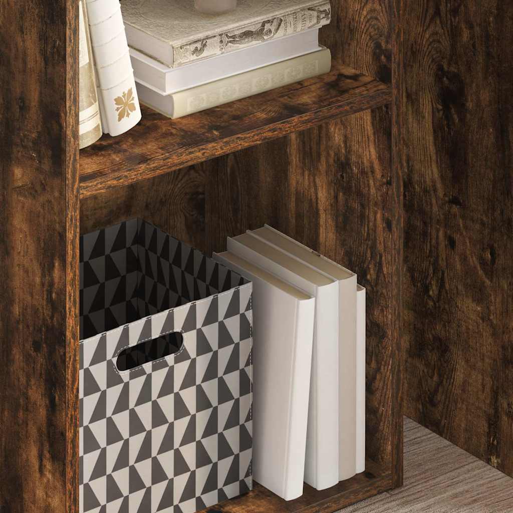 Bookcase Smoked Oak 40x30x77 cm Engineered Wood