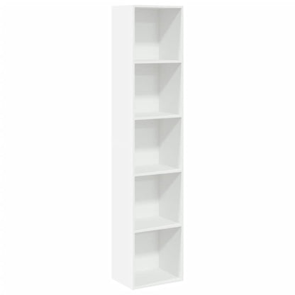 Bookcase White Engineered wood Tall Bookcase Rectangular