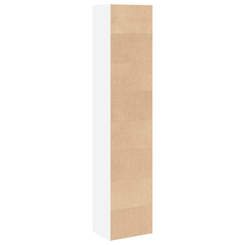 Bookcase White Engineered wood Tall Bookcase Rectangular