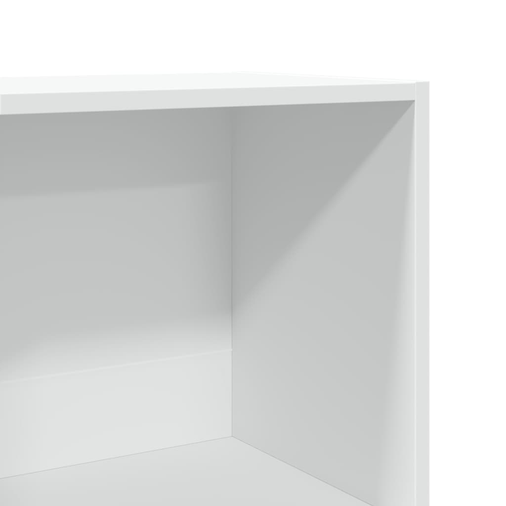 Bookcase White Engineered wood Tall Bookcase Rectangular