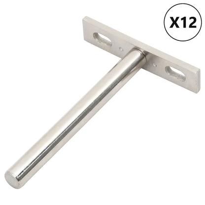 Floating Shelf Brackets 12pcs Invisible Ø10x100 mm Carbon Steel