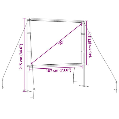 Projection Screen with Stands 90 Inch 4:3