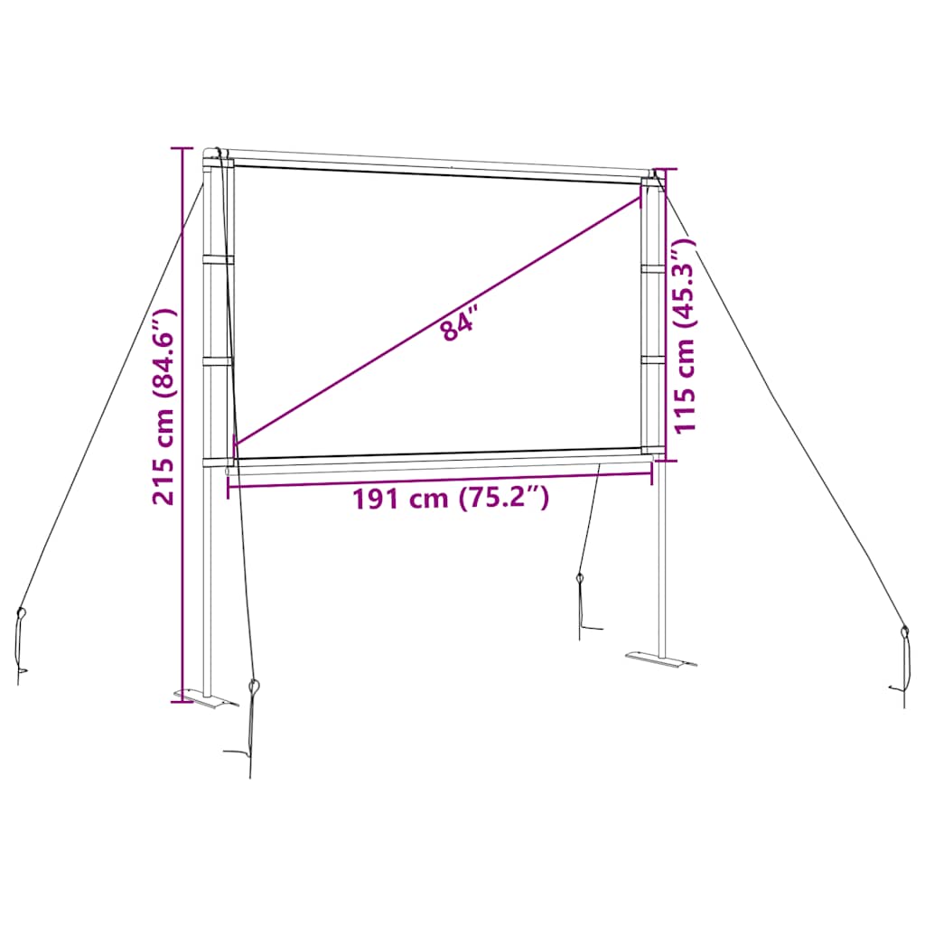 Projection Screen with Stands 84 Inch 16:9