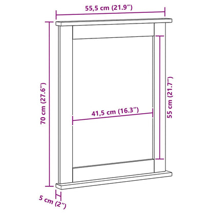 Mirror with Mirror VIGO White 55.5 x 5 x 70 cm Solid pine wood