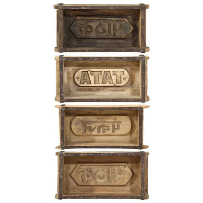 Tray with Storage Brown 30 x 15 x 9 cm Solid Reclaim Wood