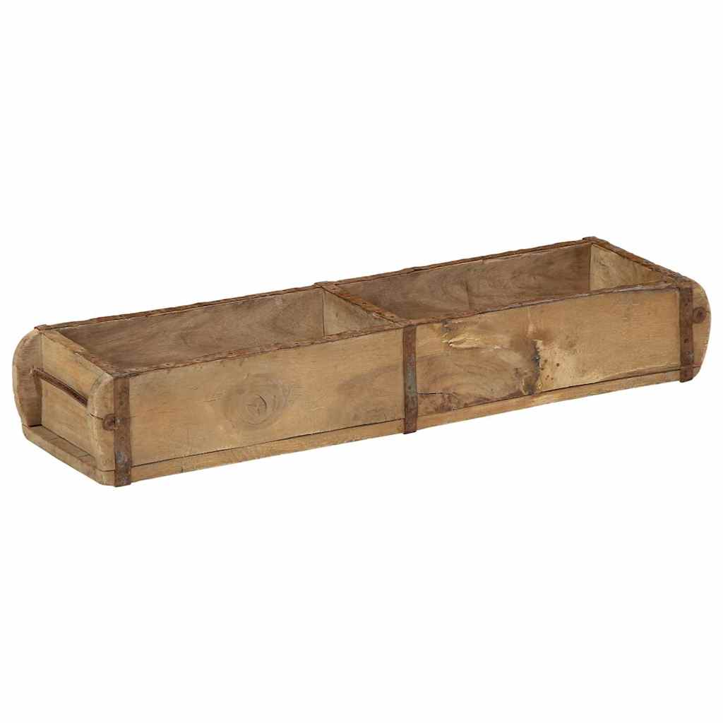 Tray with Storage Brown 57 x 15 x 9 cm Solid Reclaim Wood