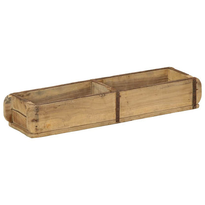 Tray with Storage Brown 57 x 15 x 9 cm Solid Reclaim Wood