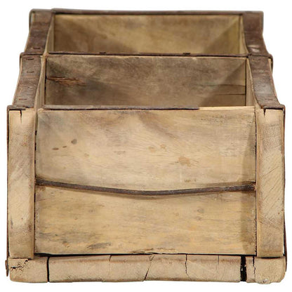 Tray with Storage Brown 57 x 15 x 9 cm Solid Reclaim Wood