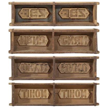 Tray with Storage Brown 57 x 15 x 9 cm Solid Reclaim Wood