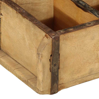 Tray with Storage 4 pcs Brown 30 x 14 x 9 cm Solid Reclaim Wood