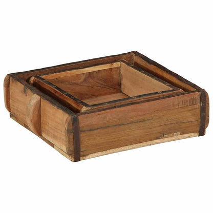 Tray 2 pcs Brown 29 x 31 x 10 cm Solid Reclaim Wood