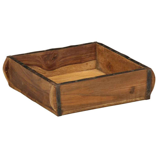 Tray Brown 29 x 31 x 10 cm Solid Reclaim Wood