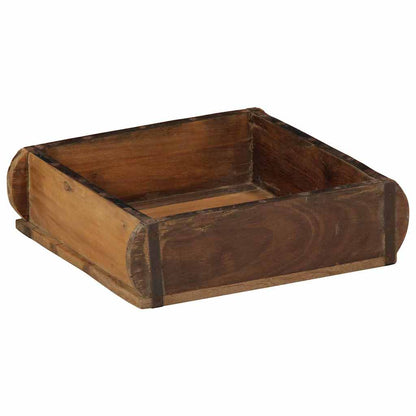 Tray with Storage Brown 29 x 31 x 10 cm Solid Reclaim Wood