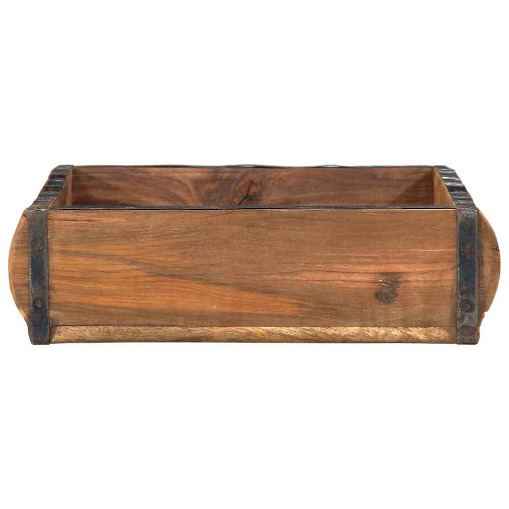 Tray with Storage Brown 29 x 31 x 10 cm Solid Reclaim Wood