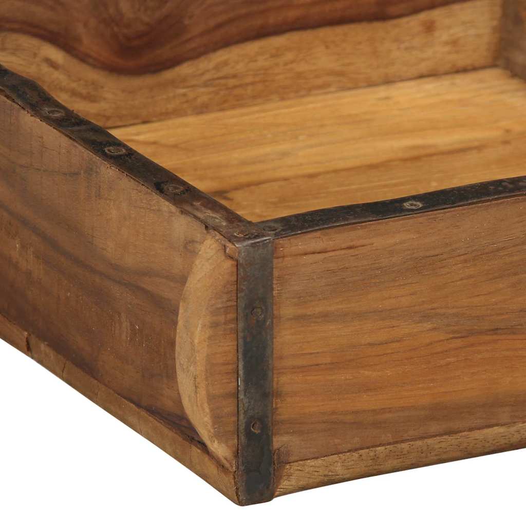 Tray 4 pcs Brown 29 x 31 x 10 cm Solid Reclaim Wood