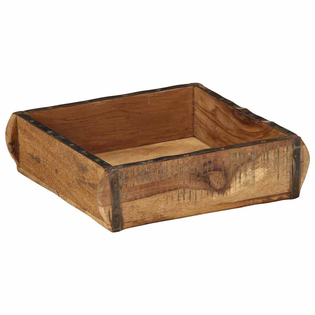 Tray 4 pcs Brown 29 x 31 x 10 cm Solid Reclaim Wood