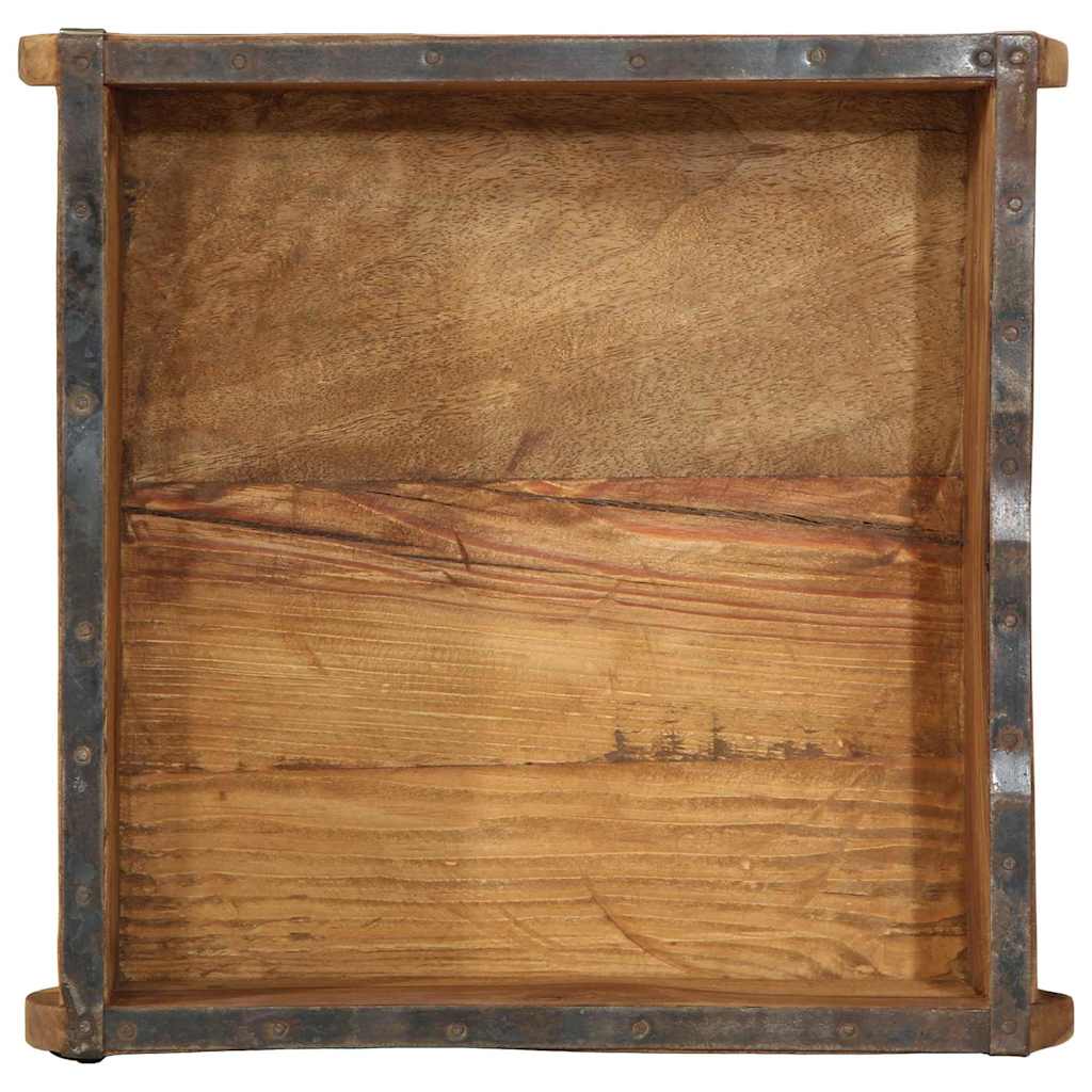 Tray 4 pcs Brown 29 x 31 x 10 cm Solid Reclaim Wood