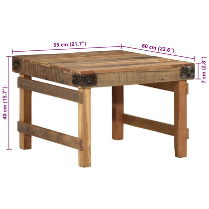 Coffee Table Brown 60 x 55 x 40 cm Solid Reclaim Wood