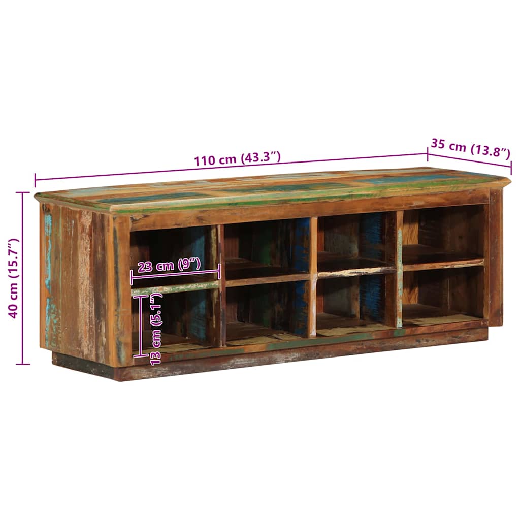 Shoe Cabinet Brown 110 x 35 x 40 cm Solid Reclaim Wood