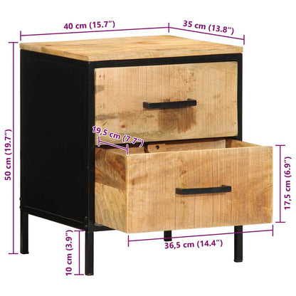 Bedside Cabinet with Drawer Brown and Black 40 x 35 x 50 cm