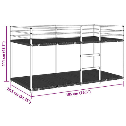 Bunk Bed without Mattress White 75x190 cm Steel