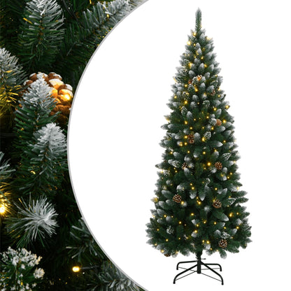 Artificial Christmas Tree Green and White PVC and Steel 47.2 in