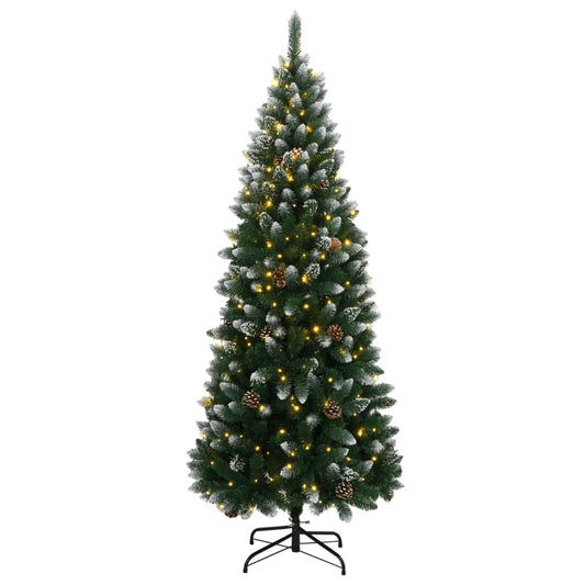 Artificial Christmas Tree Green and White PVC and Steel 47.2 in