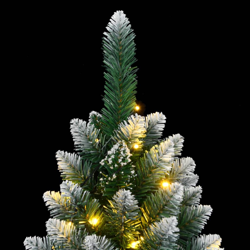 Artificial Christmas Tree Green and White PVC and Steel 47.2 in