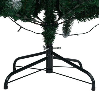 Artificial Christmas Tree Green and White PVC and Steel 47.2 in