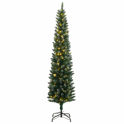 Artificial Slim Christmas Tree Green and white PVC Slim