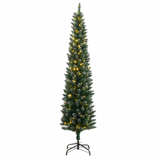 Artificial Slim Christmas Tree Green and white PVC Slim