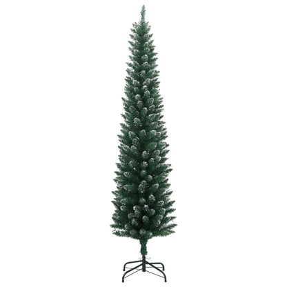 Artificial Slim Christmas Tree Green and white PVC Slim