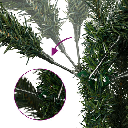 Artificial Slim Christmas Tree Green and white PVC Slim