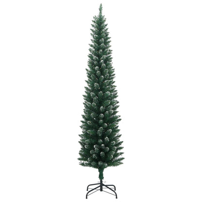 Artificial Slim Christmas Tree Green and white PVC, Steel Slim