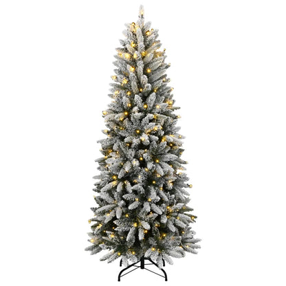 Artificial Christmas Tree 300 LEDs and Flocked Snow 70.9"