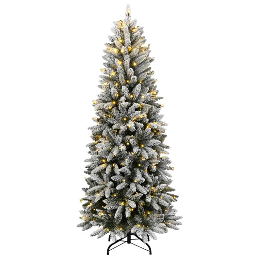 Artificial Christmas Tree 300 LEDs and Flocked Snow 70.9"
