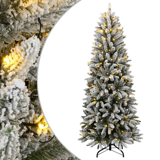 Artificial Christmas Tree Green and White PVC, PE, Steel Large