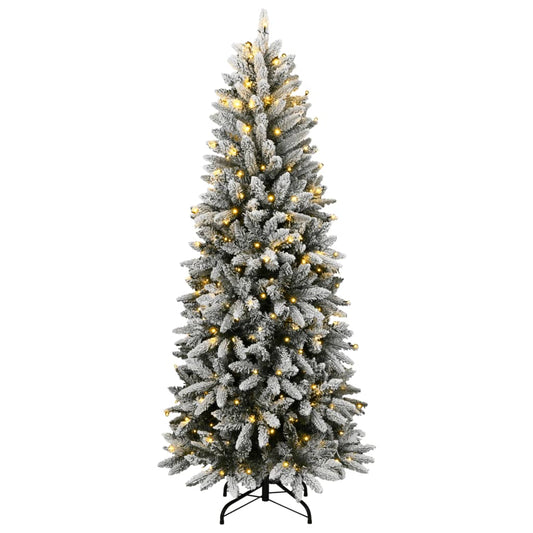 Artificial Christmas Tree Green and White PVC, PE, Steel Large
