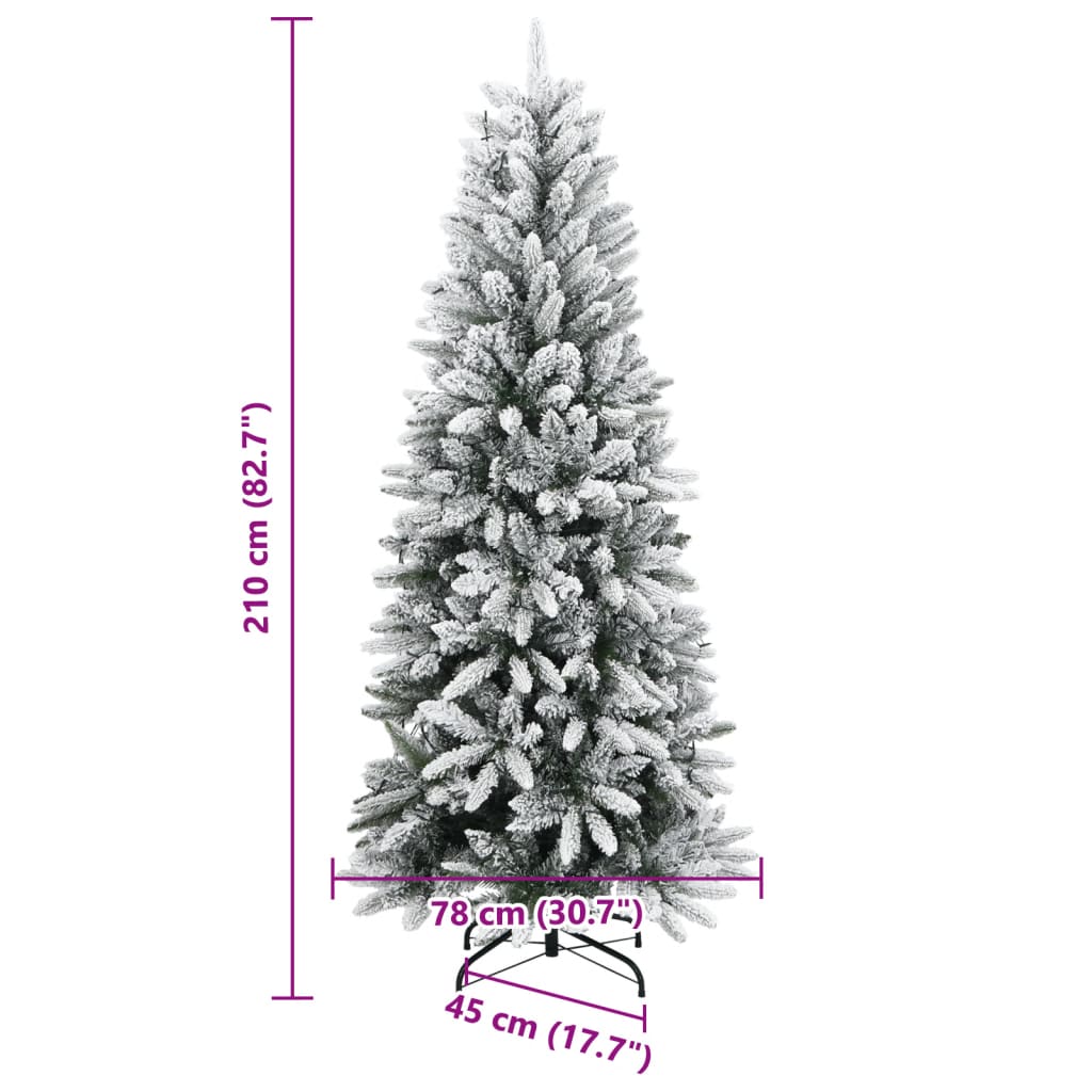 Artificial Christmas Tree Green and White PVC, PE, Steel Large