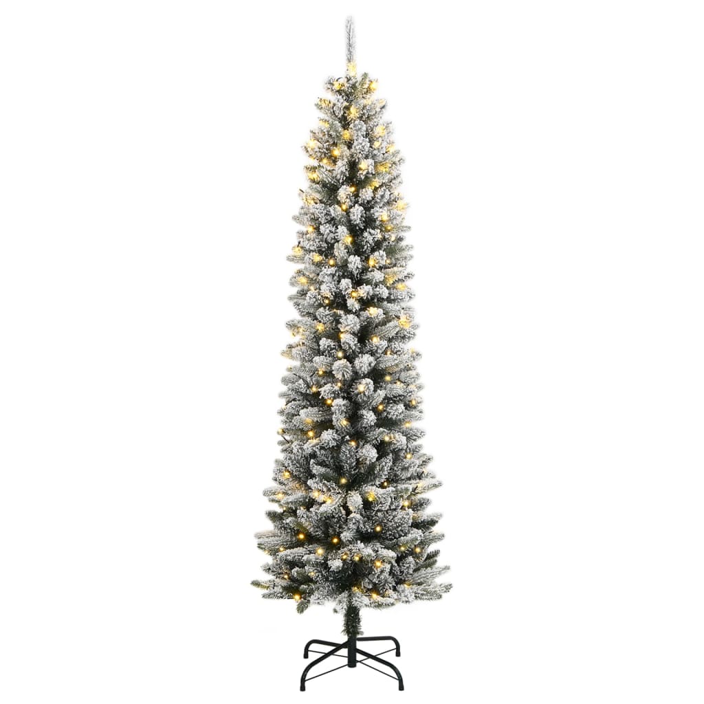 Christmas Tree | Green and white | PVC, PE, Steel | Tall and slim